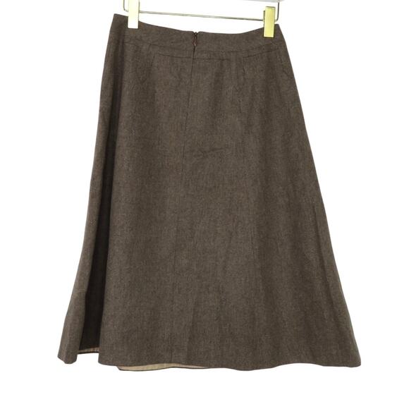 Vintage Union Made Tan A-Line Wool High Rise A-Line Formal Midi Skirt 26" - Picture 4 of 8